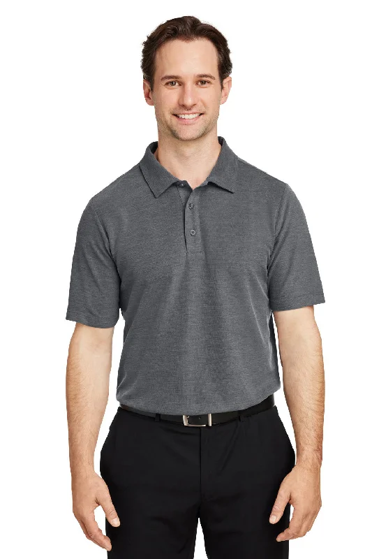 Core 365 Mens Fusion ChromaSoft Performance Moisture Wicking Short Sleeve Polo Shirt - Heather Carbon Grey