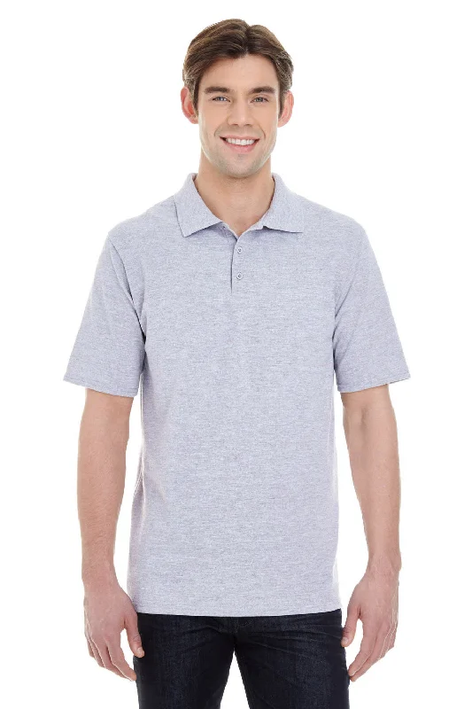 Hanes Mens X-Temp Fresh IQ Moisture Wicking Short Sleeve Polo Shirt - Light Steel Grey - Closeout