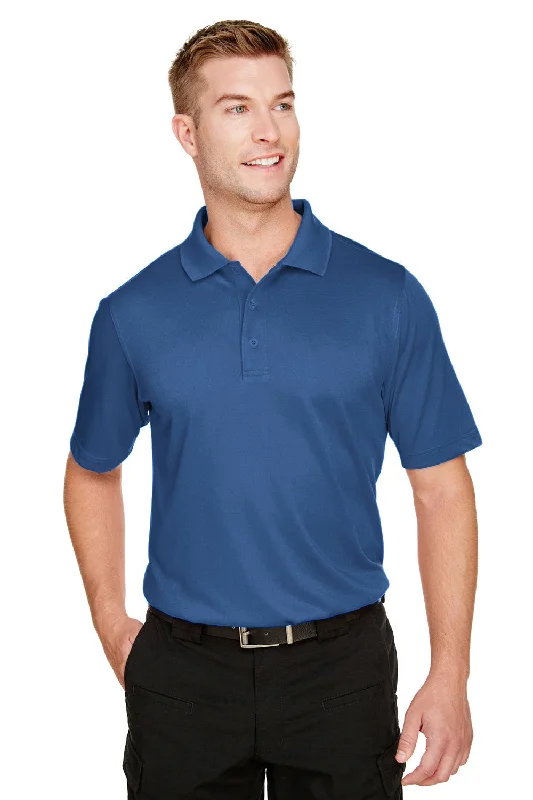 Harriton Mens Advantage Performance Moisture Wicking Short Sleeve Polo Shirt - Pool Blue