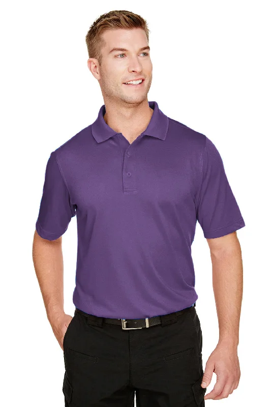 Harriton Mens Advantage Performance Moisture Wicking Short Sleeve Polo Shirt - Team Purple