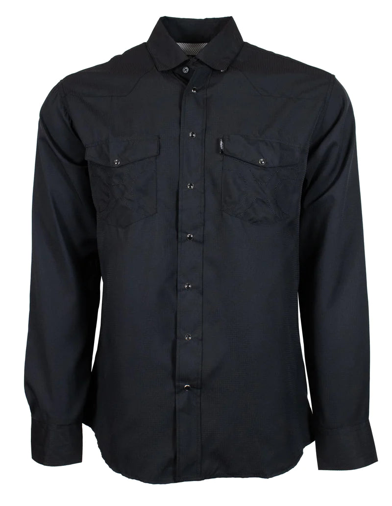 Hooey "Sol" Black Long Sleeve Pearl Snap Shirt