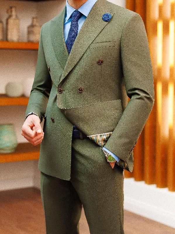 Khaki Double Breasted Suit 2-Piece