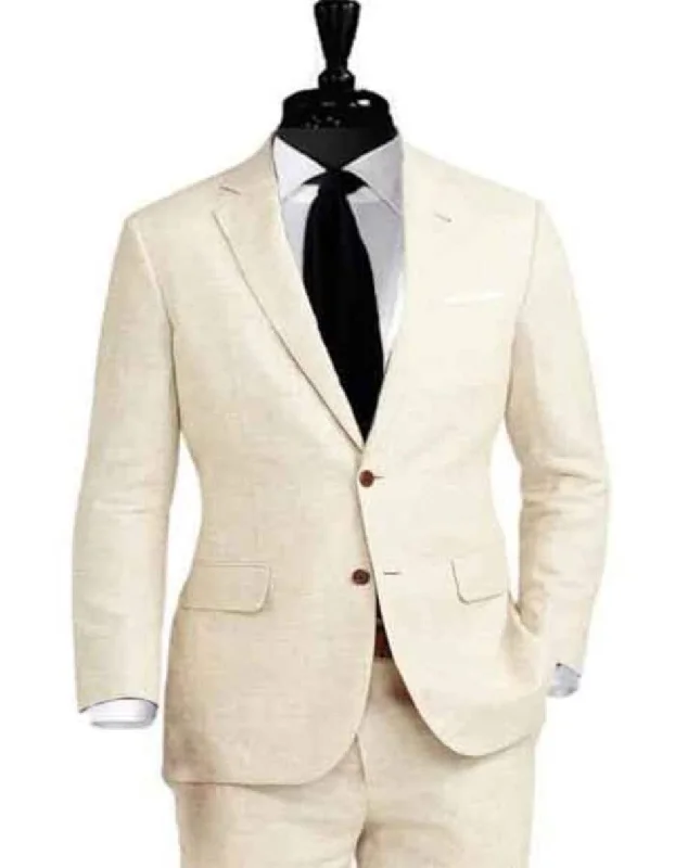 Linen Suit - Mens Summer Suits in   Beige  Color - Beach  Wedding