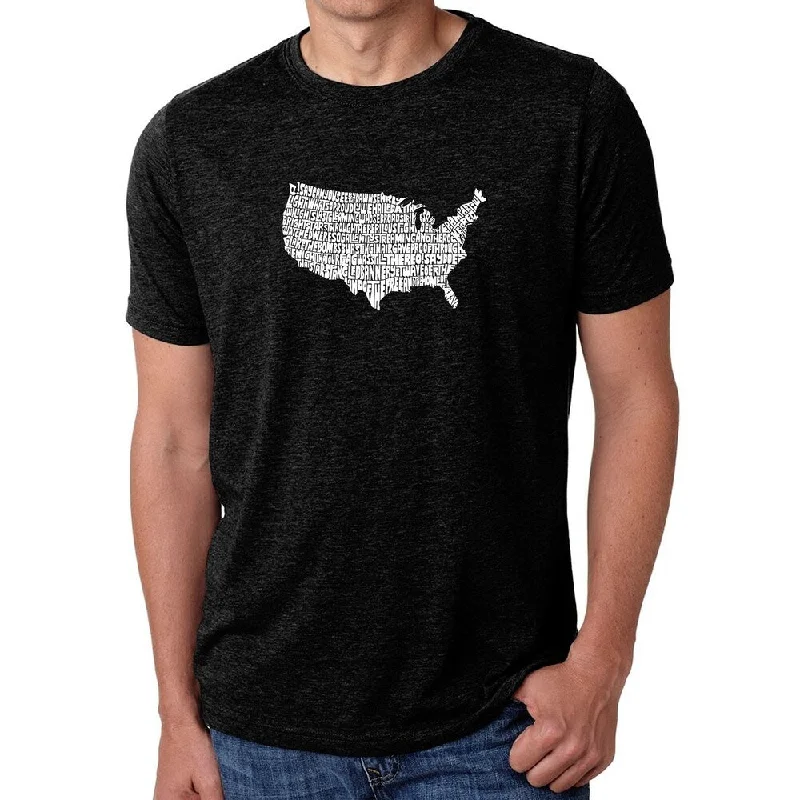 Los Angeles Pop Art Men's Premium Blend Word Art T-shirt - THE STAR SPANGLED BANNER