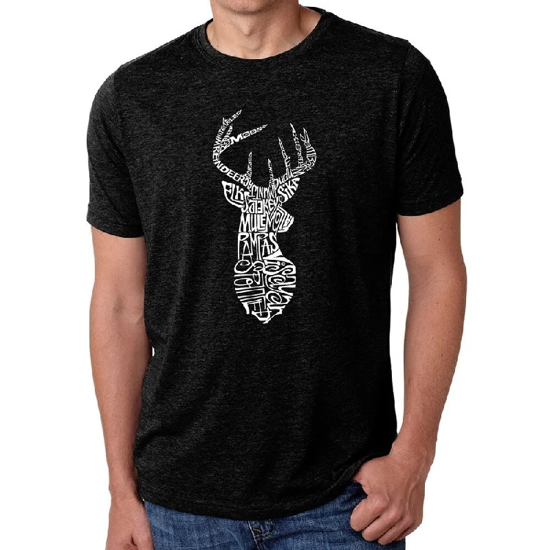 Los Angeles Pop Art Men's Premium Blend Word Art T-shirt - Types of Deer