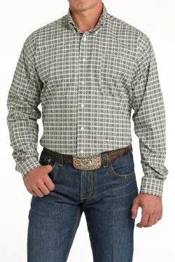 Men's Kaleidoscope Print Button-Down Western Shirt