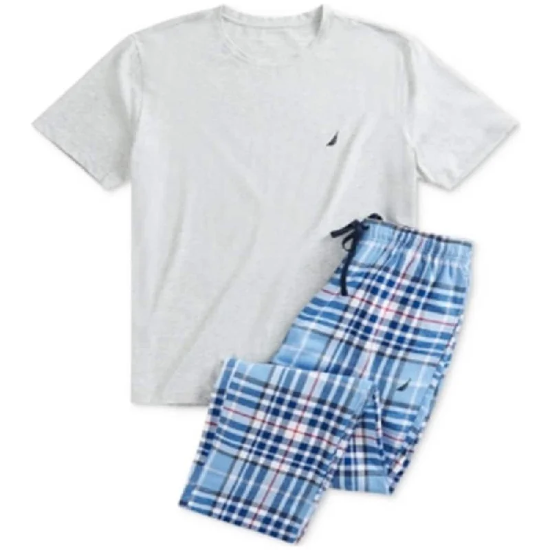 Nautica Men's T-Shirt and Flannel Pants Pajama Set Gray Size XX-Large