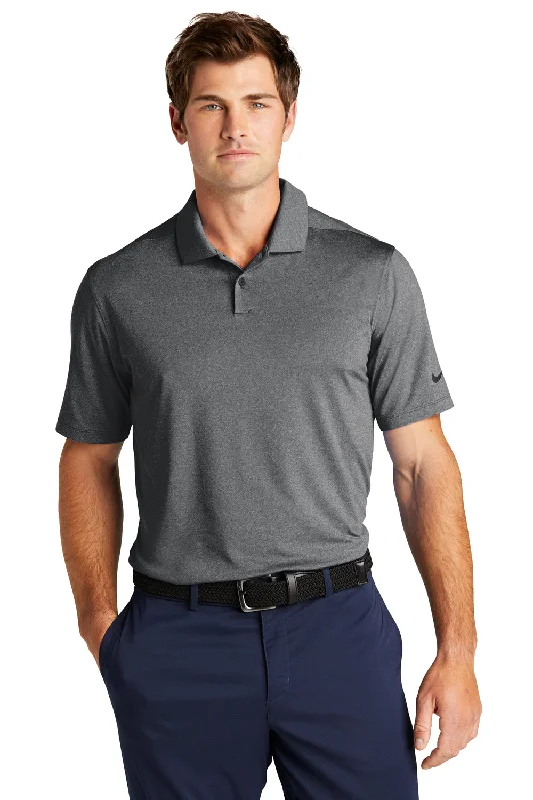 Nike Mens Vapor Dri-Fit Moisture Wicking Short Sleeve Polo Shirt - Heather Black