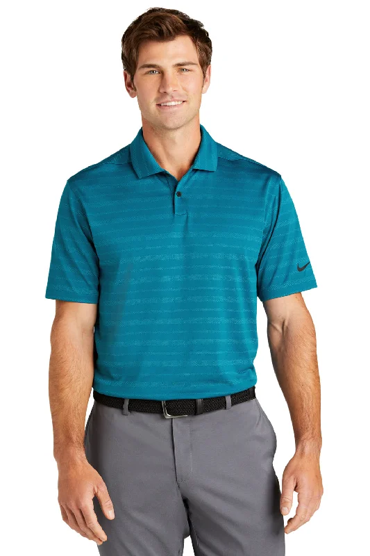 Nike Mens Vapor Jacquard Dri-Fit Moisture Wicking Short Sleeve Polo Shirt - Marina Blue