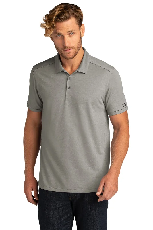 Ogio Mens Code Stretch Moisture Wicking Short Sleeve Polo Shirt - Heather Tarmac Grey