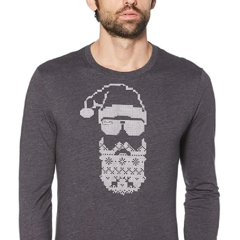 Original Penguin Men's Santa Beard Tee Grey Size Large