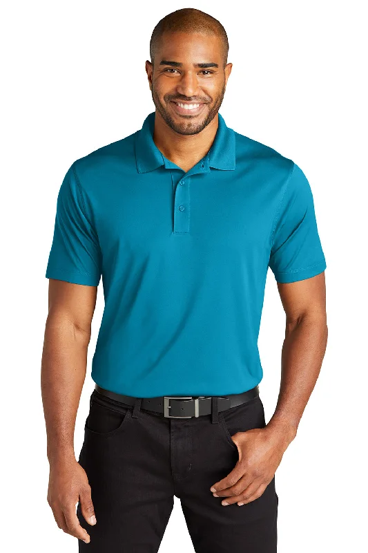 Port Authority Mens C-Free Performance Moisture Wicking Short Sleeve Polo Shirt - Parcel Blue