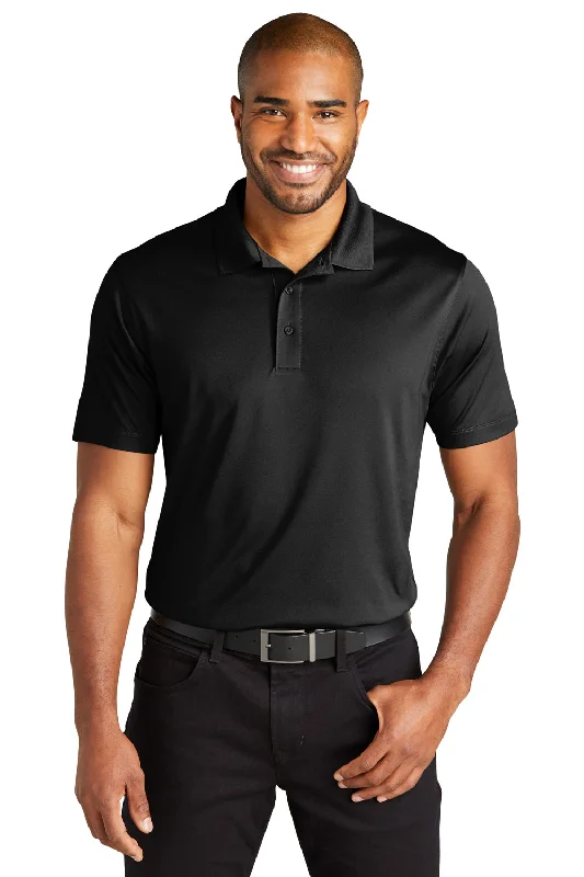 Port Authority Mens C-Free Performance Moisture Wicking Short Sleeve Polo Shirt - Deep Black