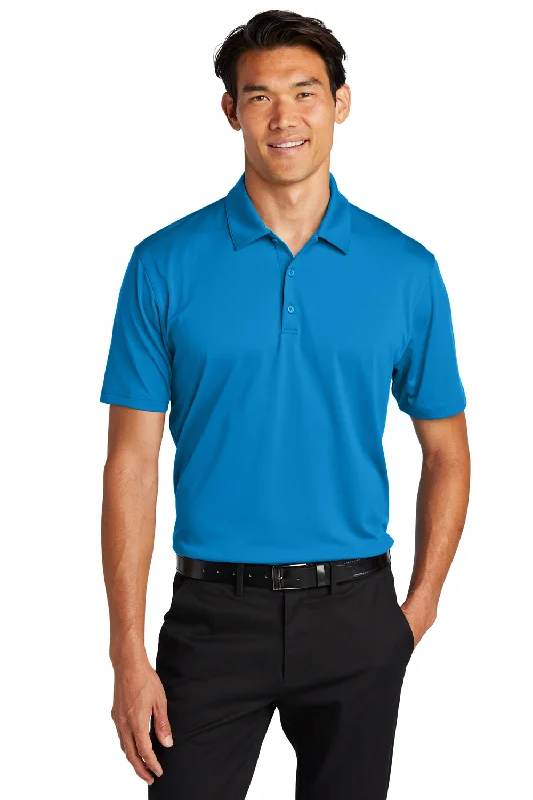 Port Authority Mens Staff Performance Moisture Wicking Short Sleeve Polo Shirt - Brilliant Blue