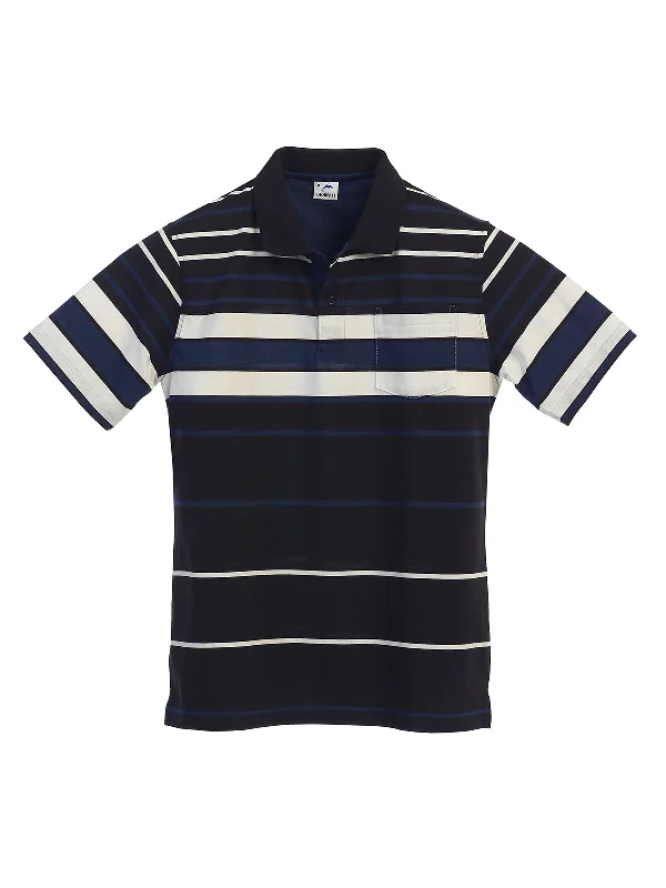 Men's Striped Polo Shirt w/ Pocket