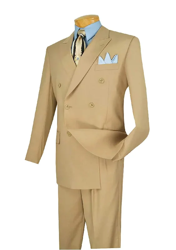 Ram Collection - Double Breasted Suit 2 Piece Regular Fit in Beige