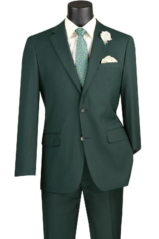 Slim Fit Men's Suit 2 Piece 2 Button in Hunter Green