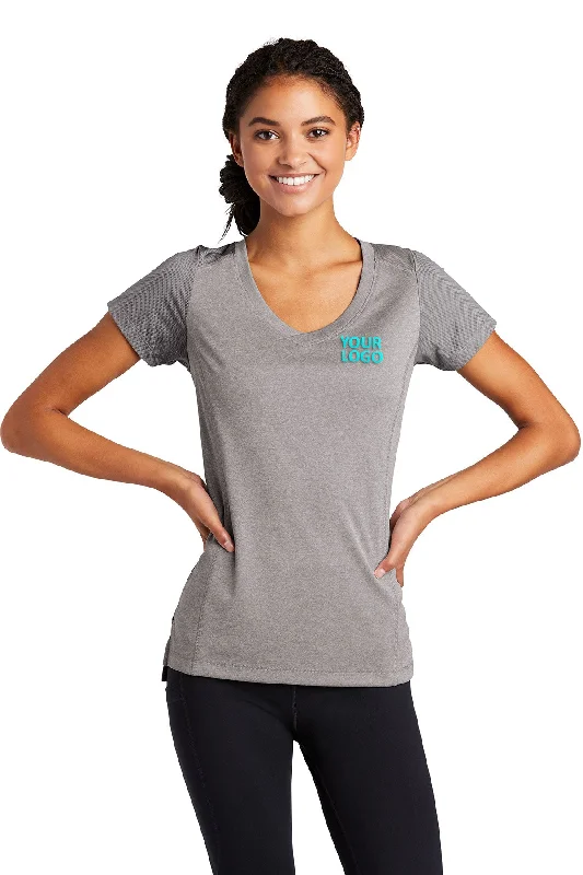 Sport-Tek Ladies Custom Endeavor Tee's, Light GreyHeather/ Light Grey