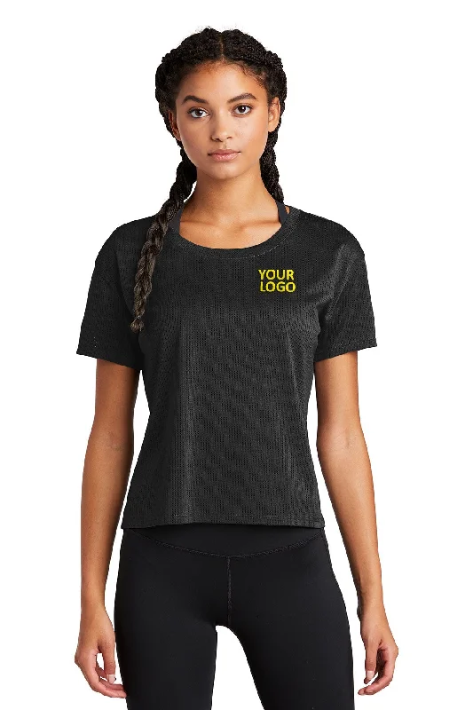 Sport-Tek Ladies PosiCharge Tri-Blend Wicking Draft Crop Branded Tee's, Black