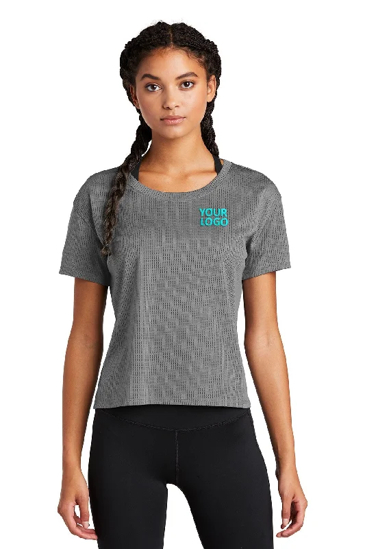 Sport-Tek Ladies PosiCharge Tri-Blend Wicking Draft Crop Branded Tee's, Dark Grey