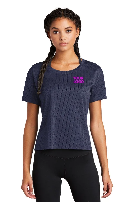 Sport-Tek Ladies PosiCharge Tri-Blend Wicking Draft Crop Branded Tee's, True Navy