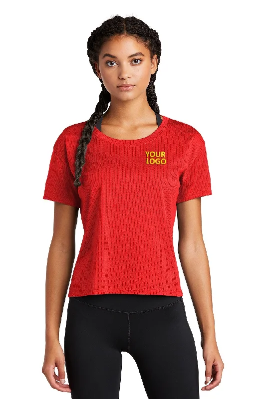 Sport-Tek Ladies PosiCharge Tri-Blend Wicking Draft Crop Customized Tee's, True Red