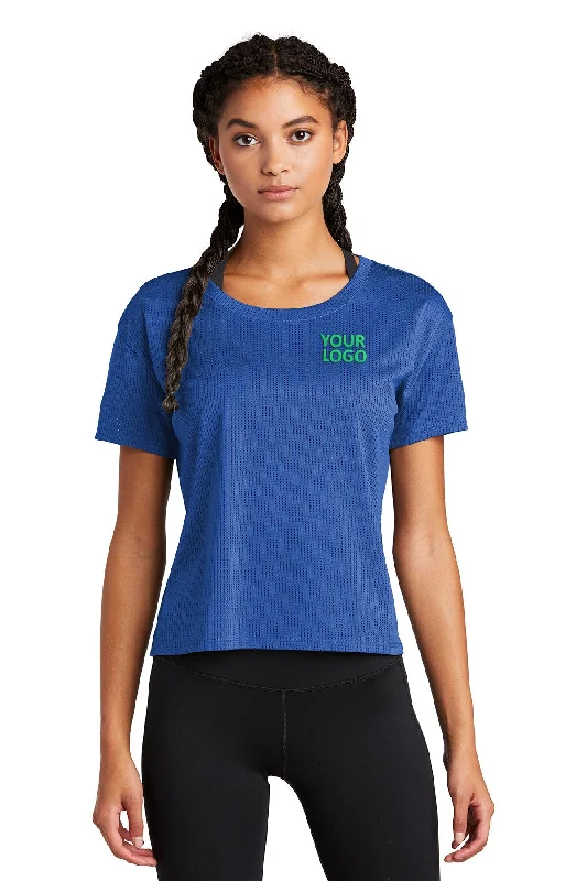 Sport-Tek Ladies PosiCharge Tri-Blend Wicking Draft Crop Customized Tee's, True Royal