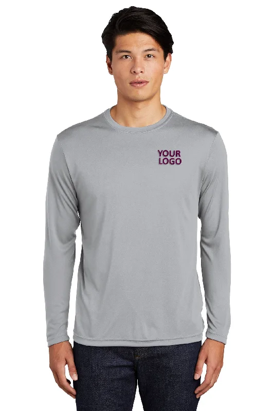 Sport-Tek Tall Long Sleeve PosiCharge Custom Competitor Tee's, Silver