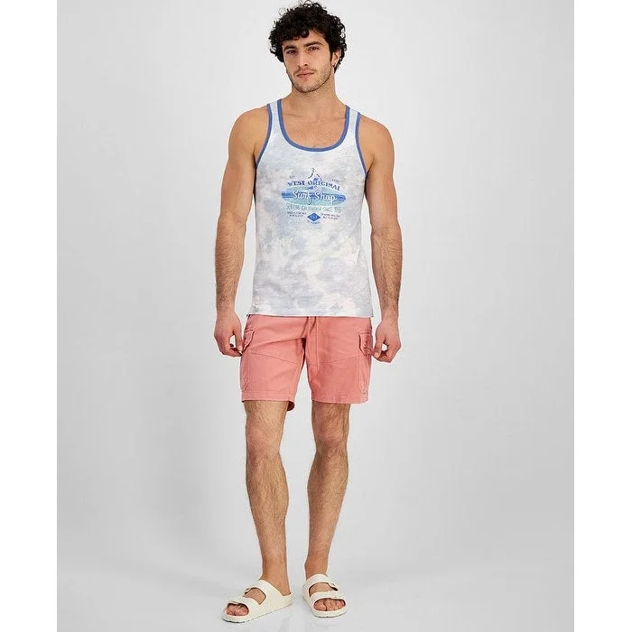 Sun + Stone Men's Surf Shop Regular Fit Graphic Tank Blue Size Large