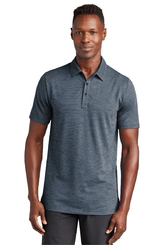 TravisMathew Mens Auckland Slub Wrinkle Resistant Short Sleeve Polo Shirt - Blue Nights