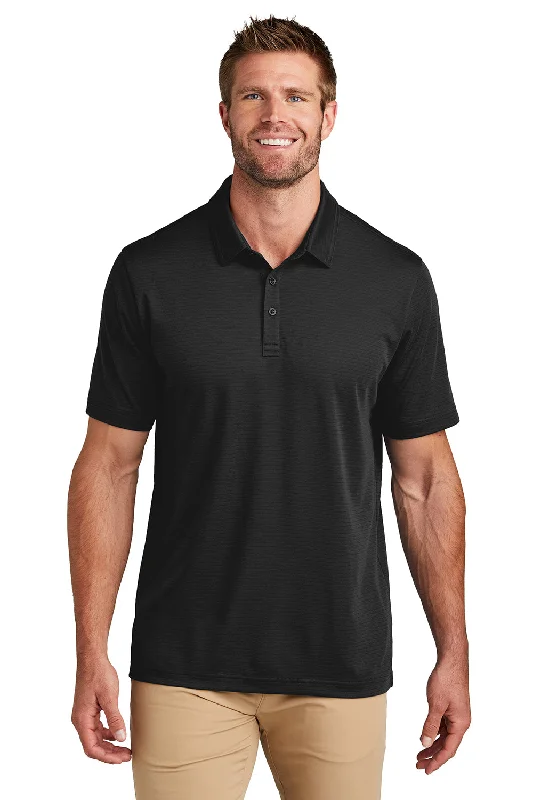 TravisMathew Mens Bayfront Moisture Wicking Short Sleeve Polo Shirt - Black