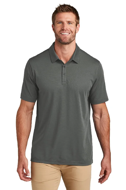 TravisMathew Mens Bayfront Moisture Wicking Short Sleeve Polo Shirt - Dark Grey