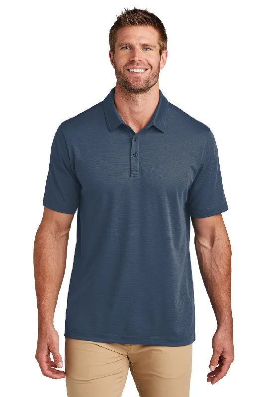 TravisMathew Mens Bayfront Moisture Wicking Short Sleeve Polo Shirt - Insignia Blue