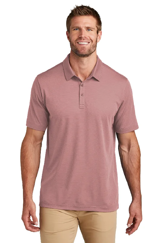 TravisMathew Mens Bayfront Moisture Wicking Short Sleeve Polo Shirt - Roan Rouge