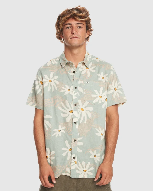 Mens Trippy Floral Short Sleeve Shirt