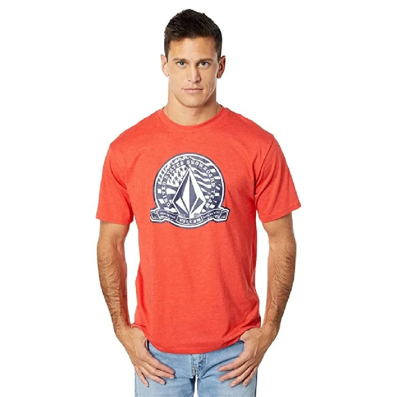 Volcom Men's Usst True To This Short Sleeve Tee Red Size Small