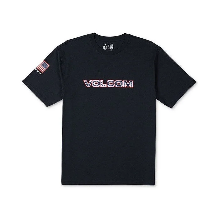 Volcom Men's Usst Wordmark Short Sleeve Tee Black Size Small