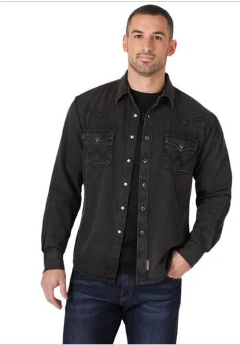 Wrangler Retro Men's Denim Western Shirt Long Sleeve