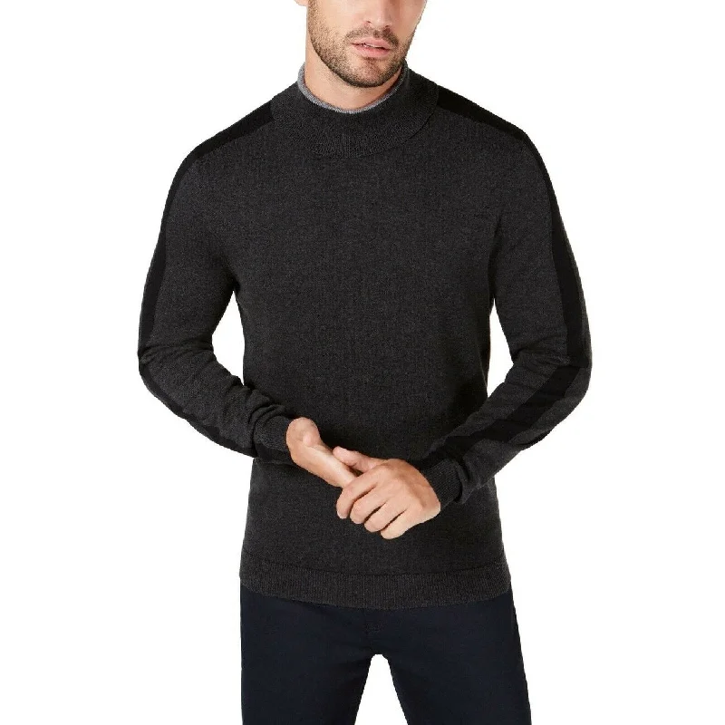 Alfani Men's Colorblocked Turtleneck Black Size XL