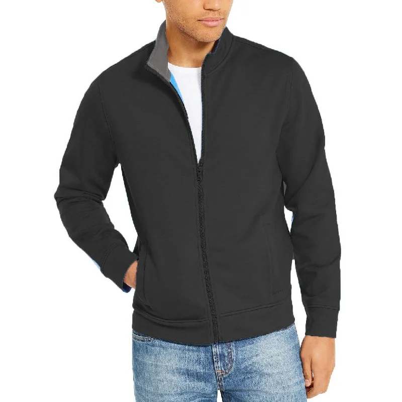 Club Room Men's Full-Zip Tech Fleece Sweatshirt Black Size Medium