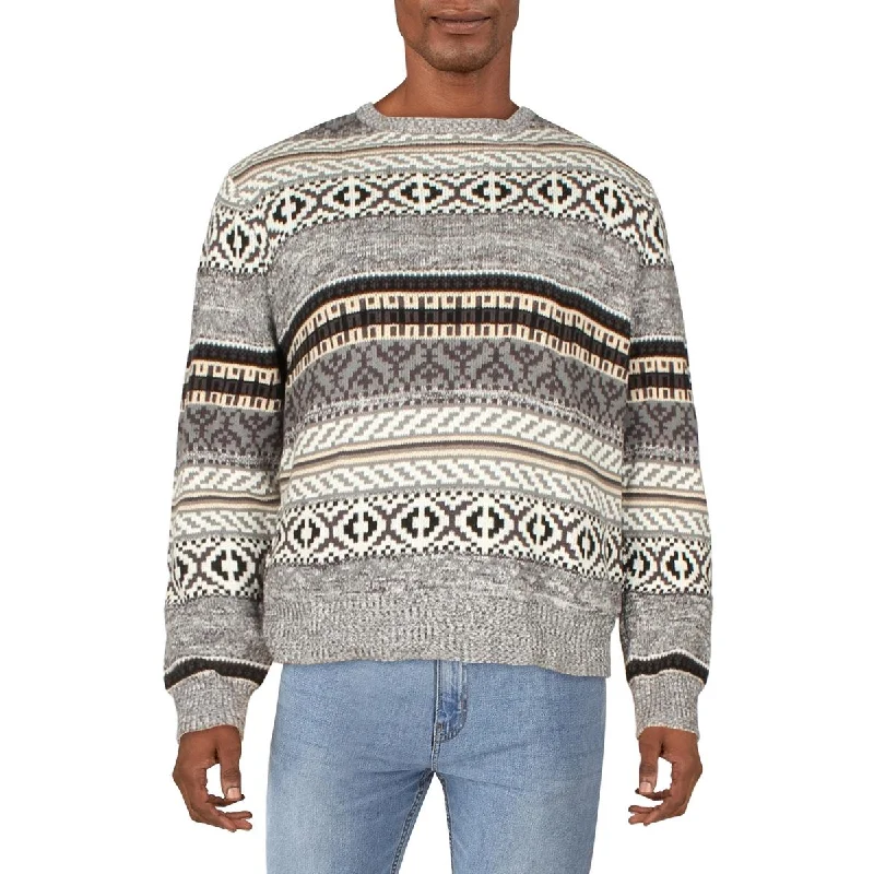 Cotton On Mens Cotton Fair Isle Crewneck Sweater