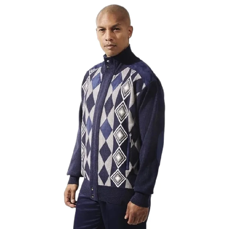 SILVERSILK: Suede Argyle Sweater 81026